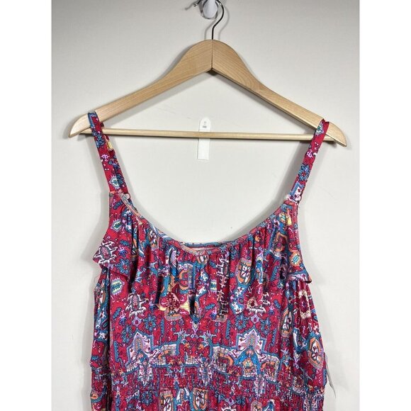 Torrid Dress Womens 2X Pink Sleeveless Maxi Smocked Adustable Straps - Picture 2 of 10